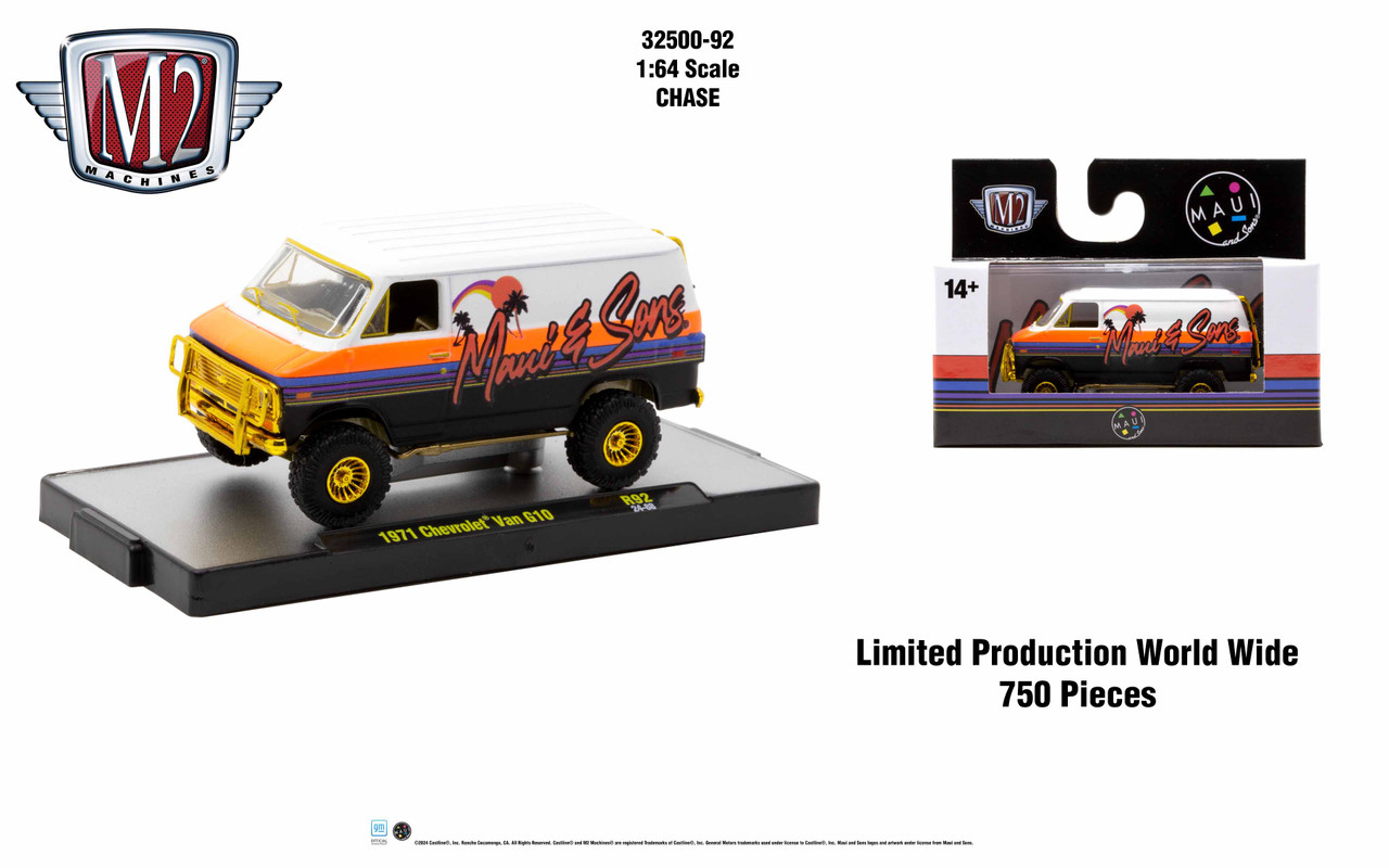 M2 Machines Detroit Muscle Rel 92 1:64 1971 Chevrolet Van G10